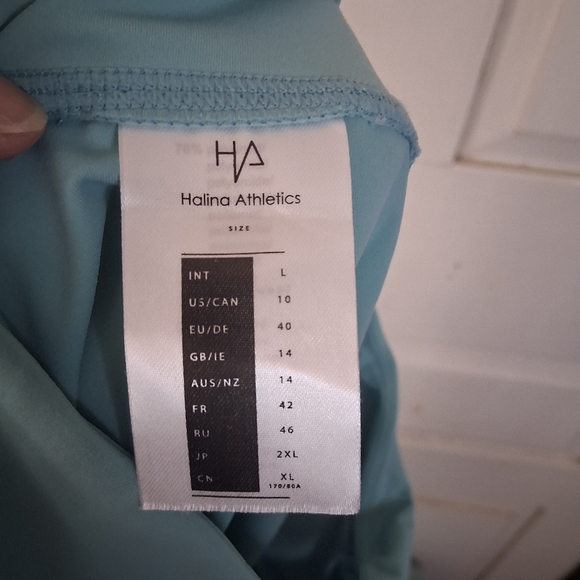 Women's Halina Athletics Light Turquoise Sports Leggings - Picture 7 of 13